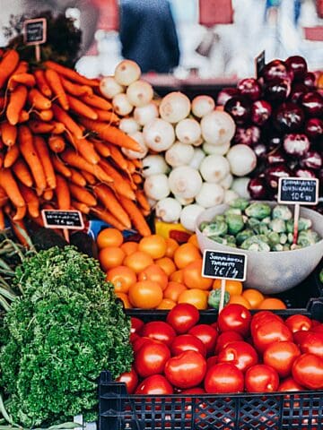 Vegetables on display.