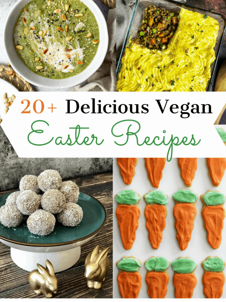 Vegan Easter recipes collage.