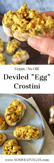 Vegan Deviled-Egg Crostini Pin