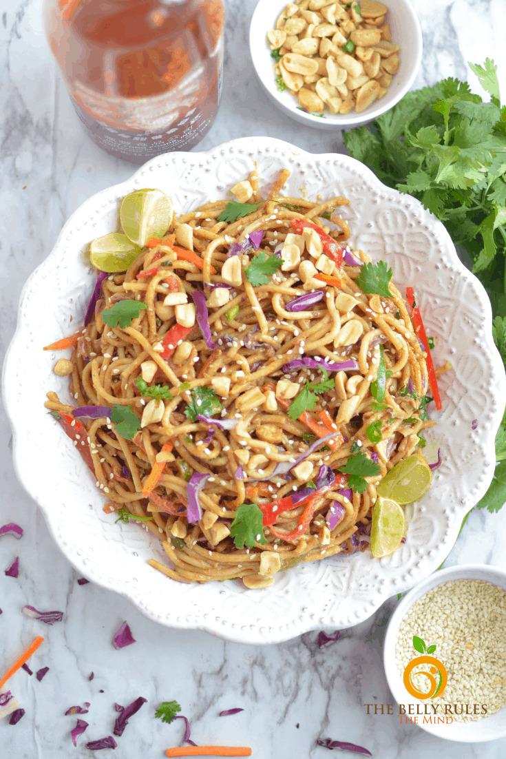 Thai noddles in a bowl.