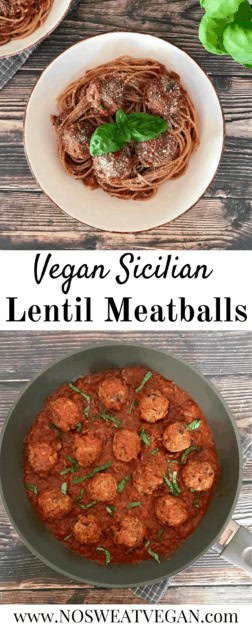 Vegan lentil meatball pin.