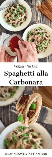 Vegan Spaghetti Carbonara pin