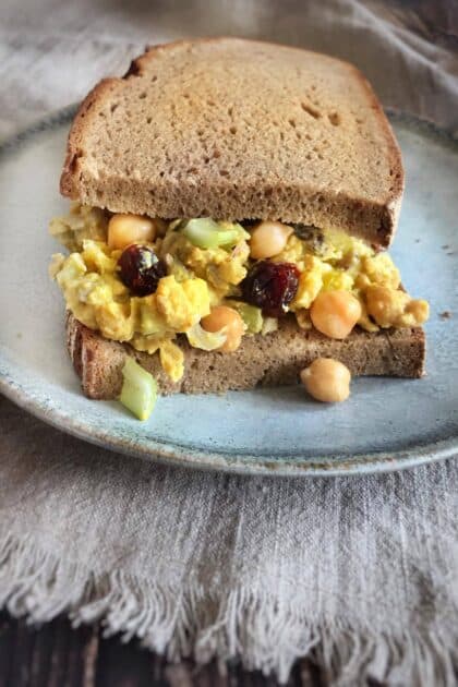 Vegan chickpea salad sandwich.