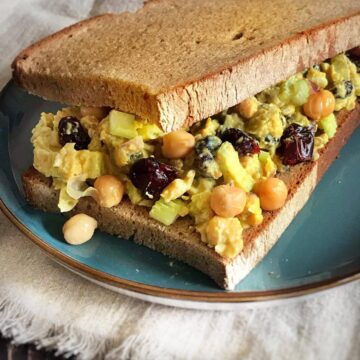 Vegan chickpea salad sandwich.
