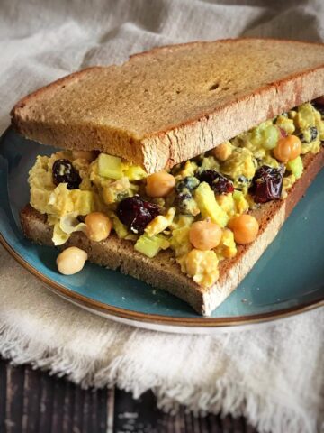 Vegan chickpea salad sandwich.