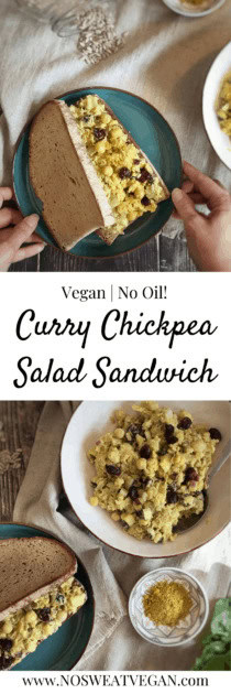 Vegan Curry Chickpea Salad Sandwich