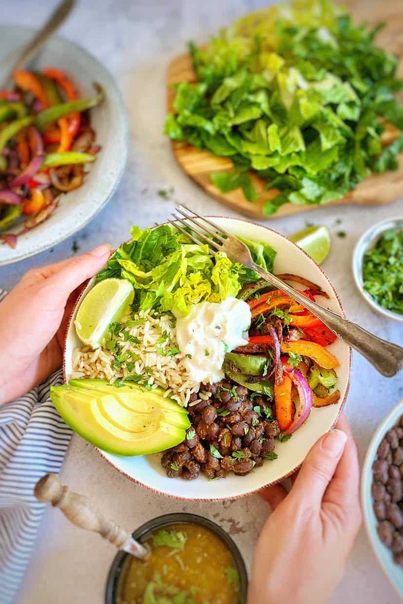 Black bean burrito bowl.