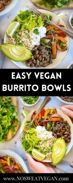 vegan burrito bowl pin