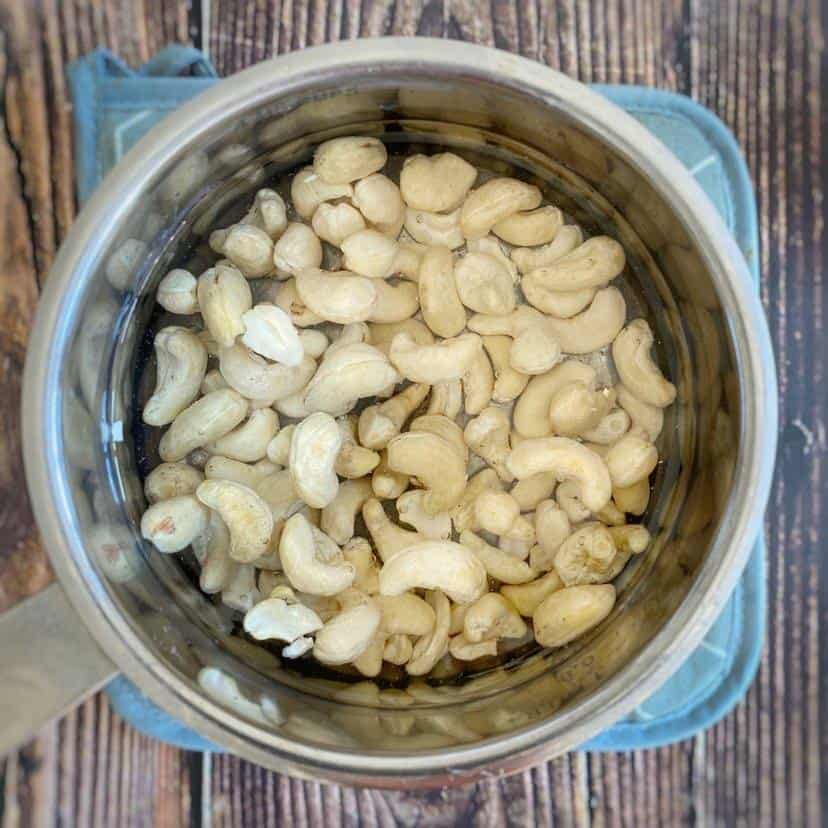 Cashews in a pot.