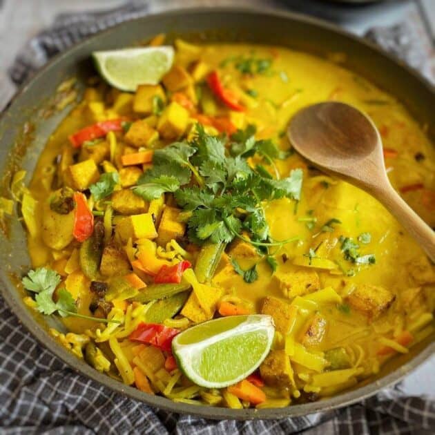 Closeup of vegan Thai curry.