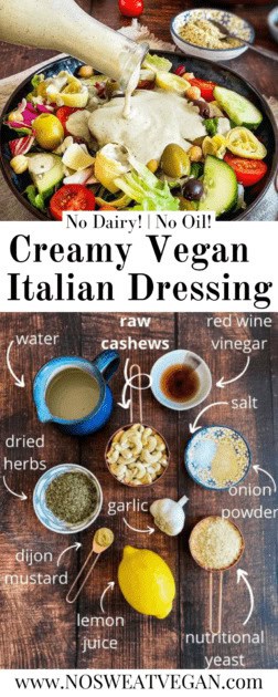 Creamy vegan Italian dressing (Oil-Free)