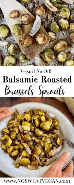 Maple Balsamic roasted Brussels sprouts pin