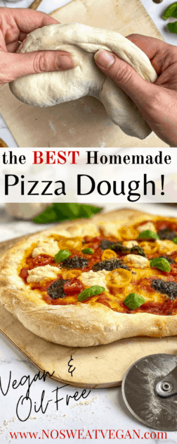 oil-free vegan pizza dough pin