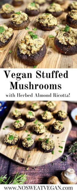 vegan stuffed mushrooms pin