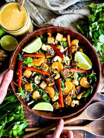 Vegan Thani salad in a bowl.
