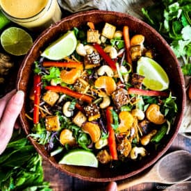 Thai salad with tofu.