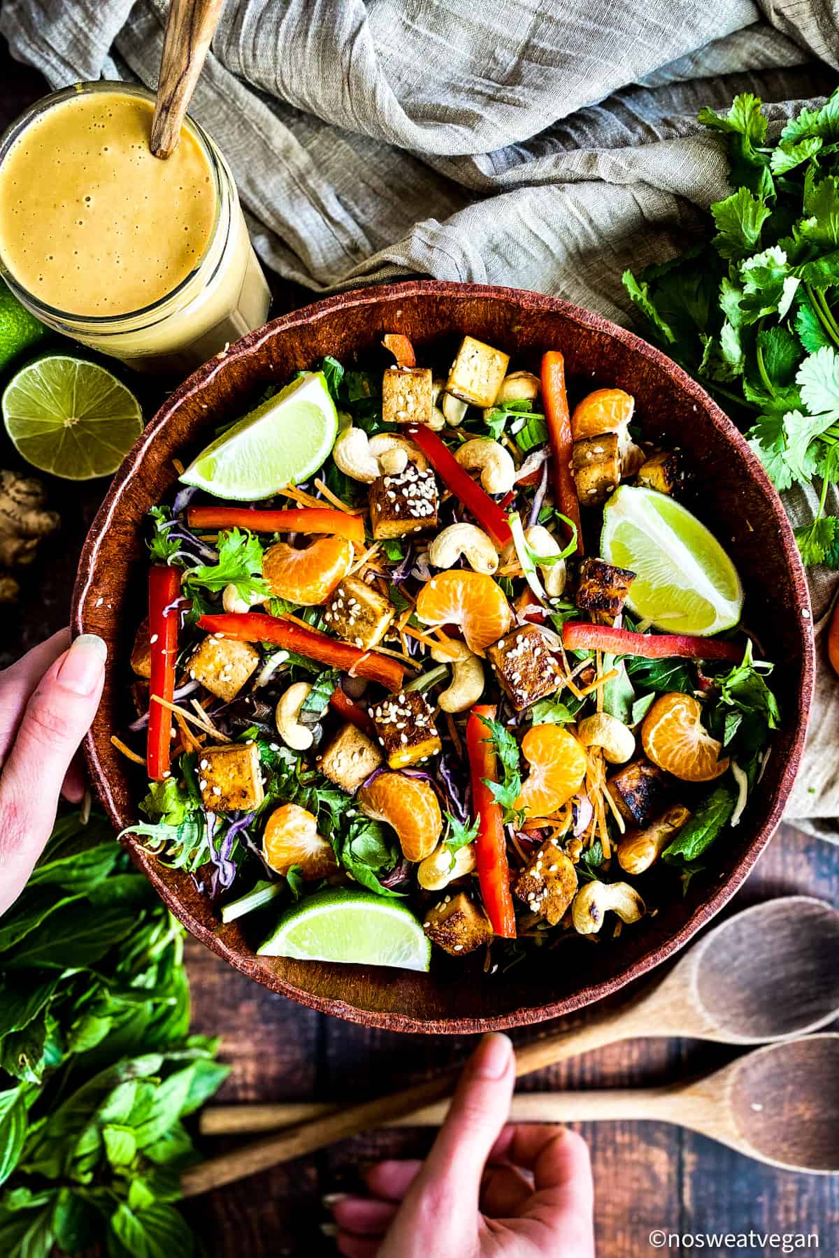 Vegan Thani salad in a bowl.