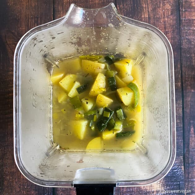 Add the soup to a heat-safe blender in batches.