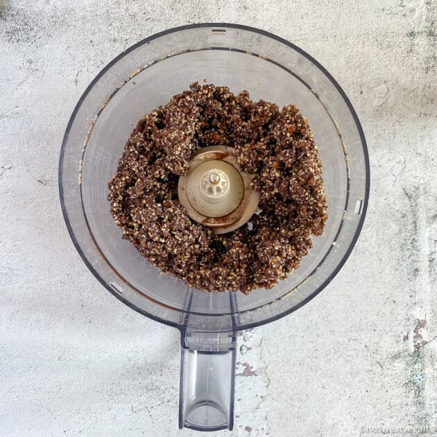 Bliss ball dough blended.