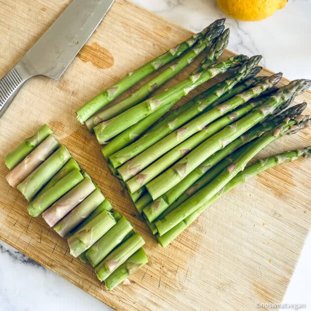 Trimmed asparagus.