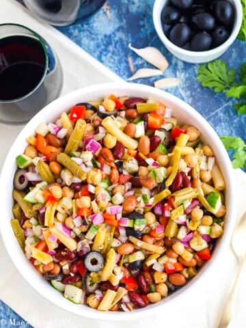 Five bean salad in bowl.