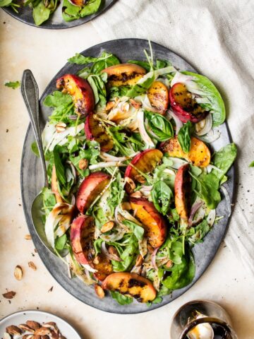 Grilled peach salad.
