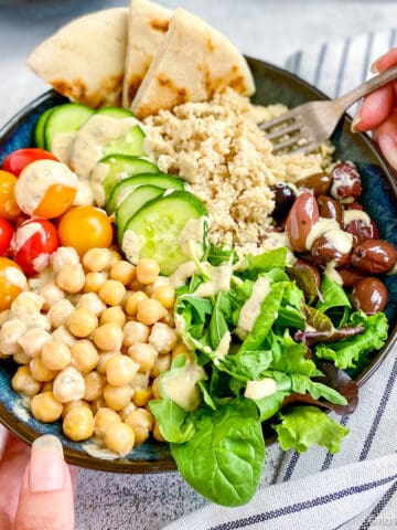 Vegan Greek Buddha bowl.
