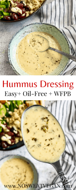 Vegan Hummus dressing pin.