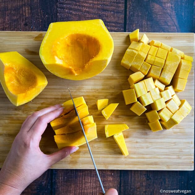 Cubed butternut squash.