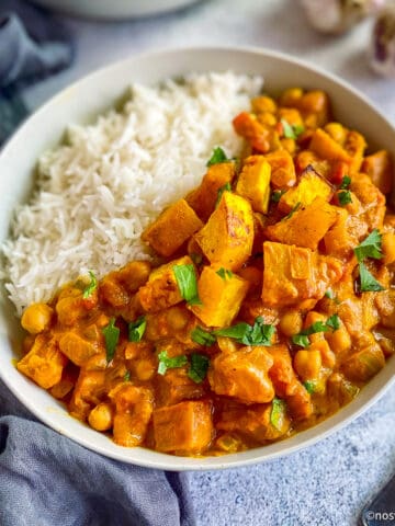 Best butternut squash curry with chickpeas.