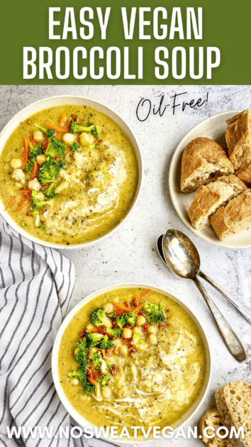 Vegan broccoli soup pin.