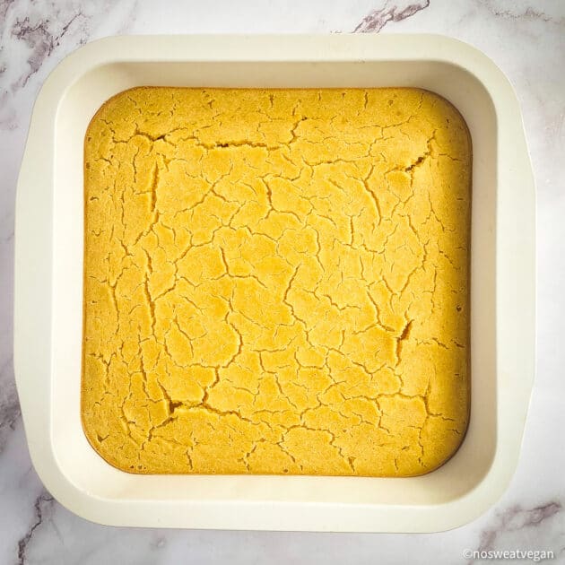Cooked cornbread right out of the the oven.