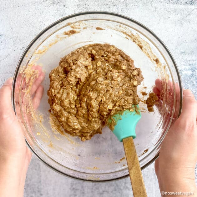 Vegan oatmeal cookie batter.