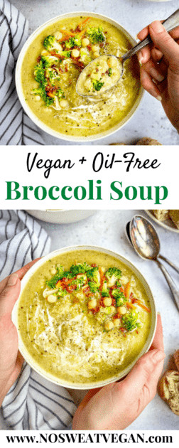 Vegan broccoli soup pin.