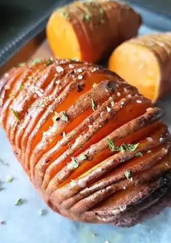 Hasselback sweet potatoes.