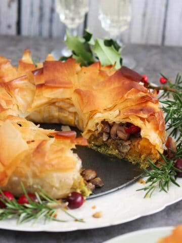 Christmas filo wreath.