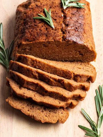 Vegan seitan roast beef.