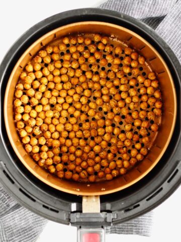 Air fried chickpeas in basket.