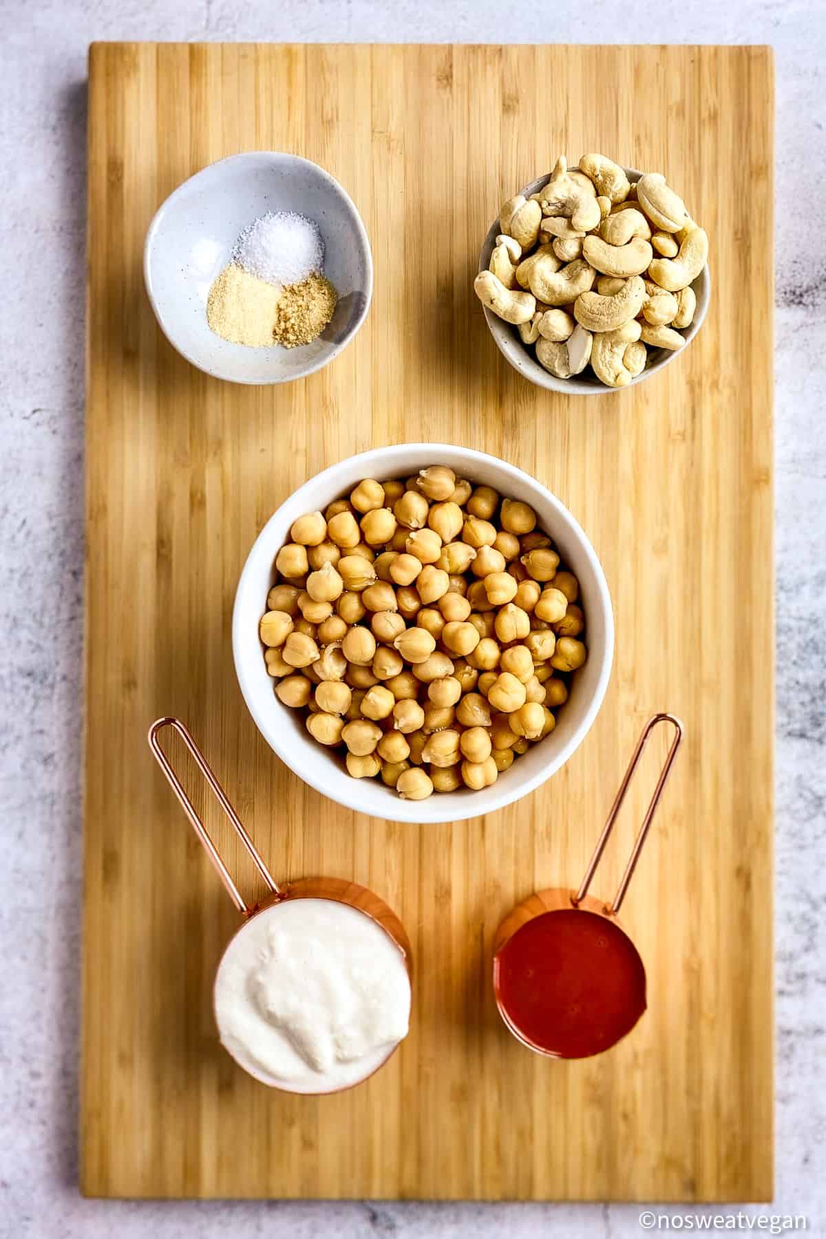Buffalo chickpea dip ingredients.