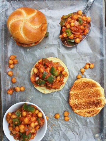Chickpea sloppy joe sandwiches.