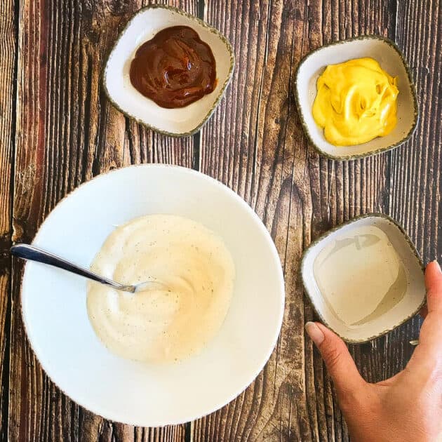 Vegan honey mustard dressing ingredients.