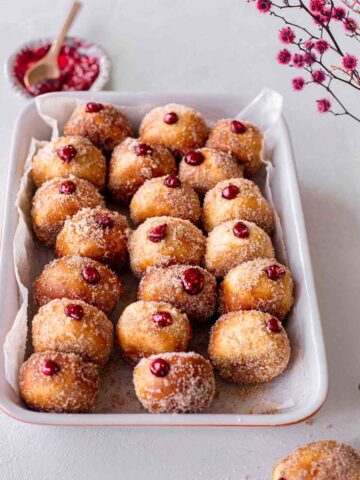 Air fryer donuts with jam.