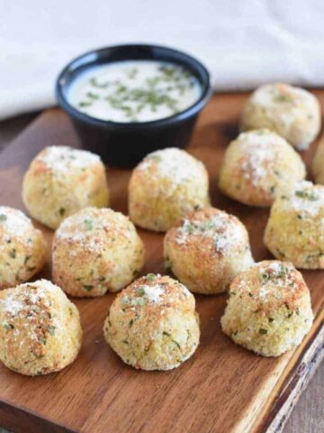 Vegan air fryer mashed potato balls.