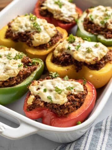 Air fryer vegan stuffed peppers.