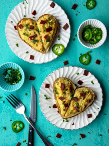 Air fryer vegan twice baked potatoes.