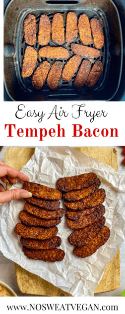 Air fryer tempeh bacon pin.