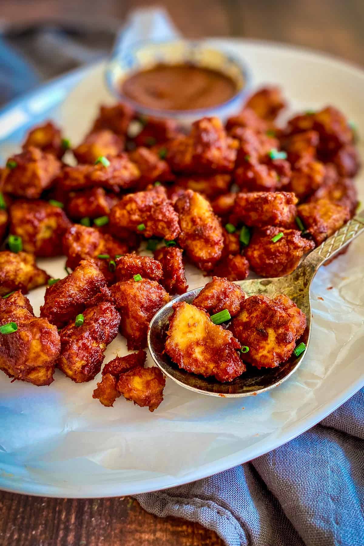 Barbecue Tofu on a plate.