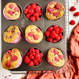 Best vegan raspberry muffin recipe.