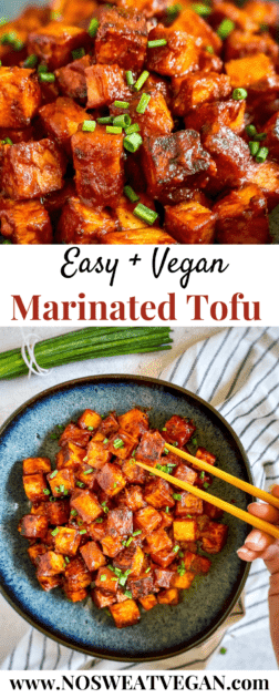 Marinated tofu pin.