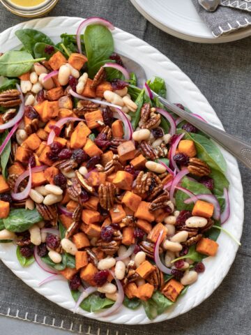 Spinach and sweet potato salad.